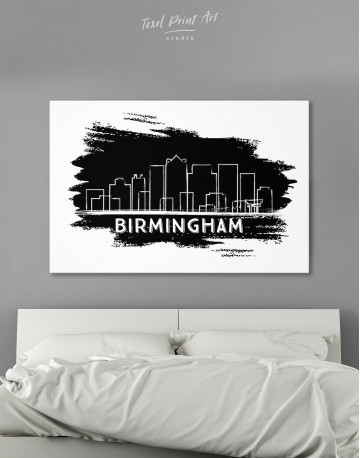 Birmingham Alabama Abstract Skyline Canvas Wall Art