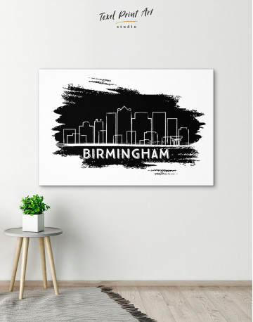 Birmingham Alabama Abstract Skyline Canvas Wall Art - image 5