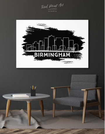Birmingham Alabama Abstract Skyline Canvas Wall Art - image 3