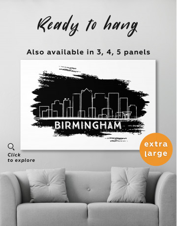 Birmingham Alabama Abstract Skyline Canvas Wall Art - image 2
