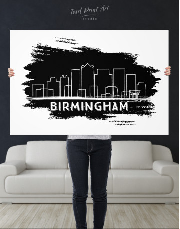 Birmingham Alabama Abstract Skyline Canvas Wall Art - image 9