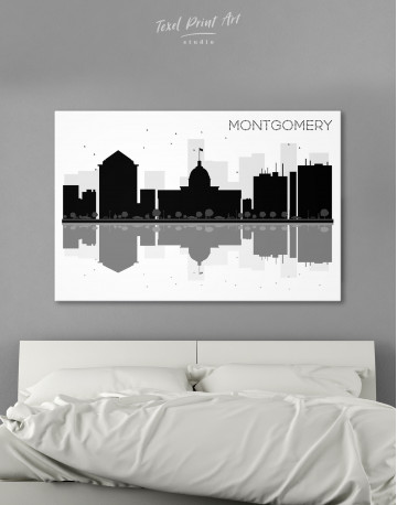 Montgomery Alabama Abstract Skyline Canvas Wall Art