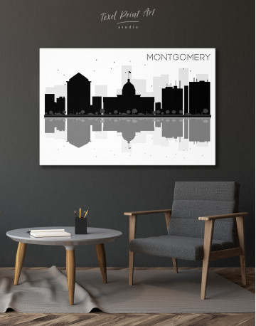 Montgomery Alabama Abstract Skyline Canvas Wall Art - image 3