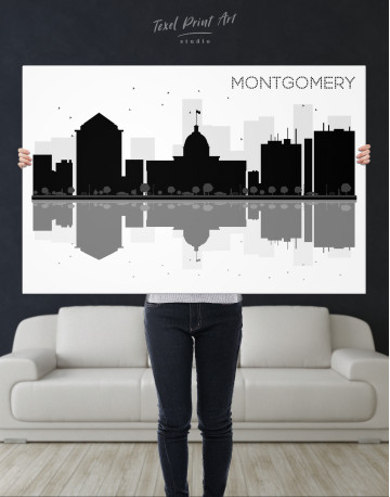 Montgomery Alabama Abstract Skyline Canvas Wall Art - image 9