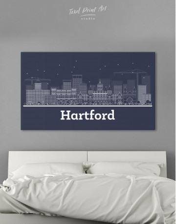 Hartford Abstract Skyline Canvas Wall Art