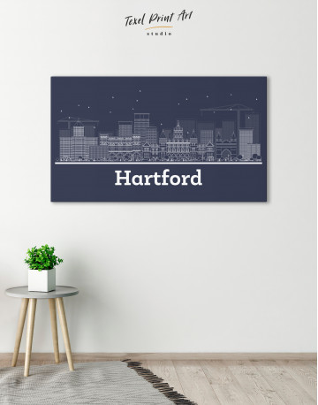 Hartford Abstract Skyline Canvas Wall Art - image 5