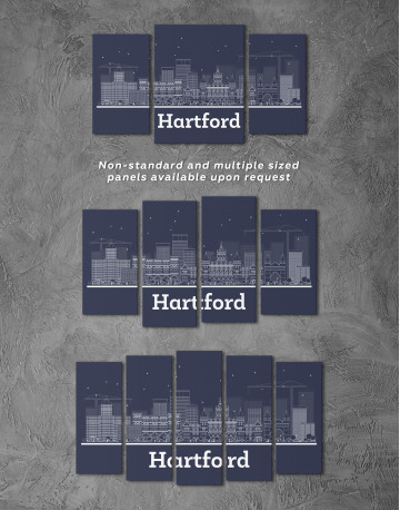 Hartford Abstract Skyline Canvas Wall Art - image 4