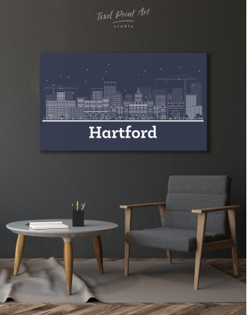 Hartford Abstract Skyline Canvas Wall Art - image 3