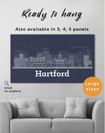 Hartford Abstract Skyline Canvas Wall Art - image 2