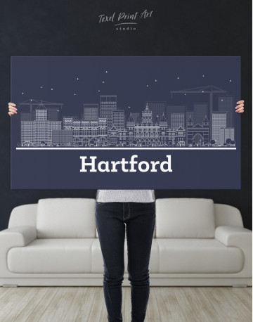 Hartford Abstract Skyline Canvas Wall Art - image 9