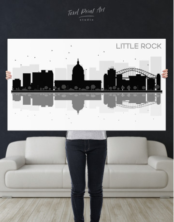 Little Rock Abstract Skyline Canvas Wall Art - image 9