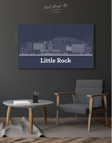 Little Rock Abstract Skyline Canvas Wall Art - image 3
