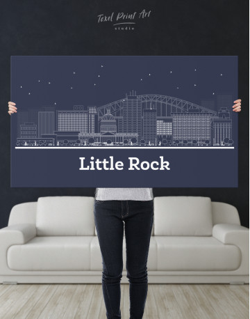 Little Rock Abstract Skyline Canvas Wall Art - image 7