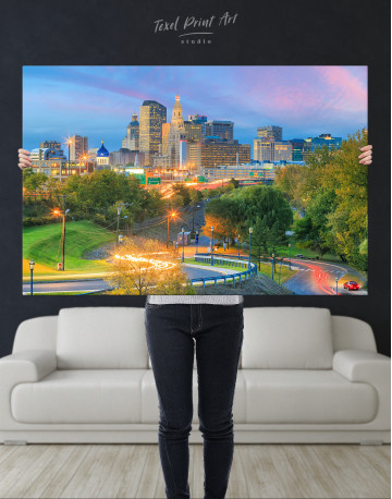 Downtown Hartford Skyline Canvas Wall Art - image 9