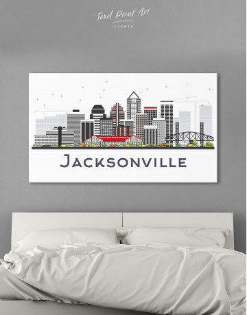 Jacksonville Abstract Skyline Canvas Wall Art