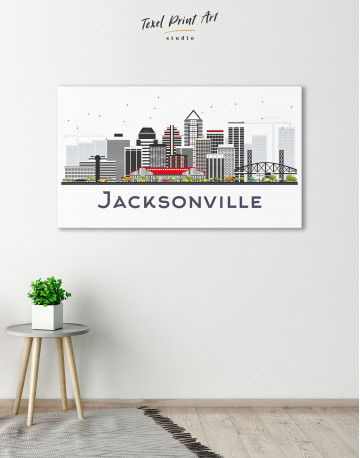 Jacksonville Abstract Skyline Canvas Wall Art - image 4