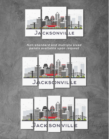 Jacksonville Abstract Skyline Canvas Wall Art - image 5