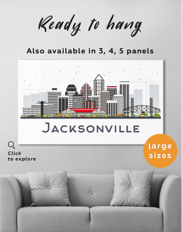 Jacksonville Abstract Skyline Canvas Wall Art - image 6