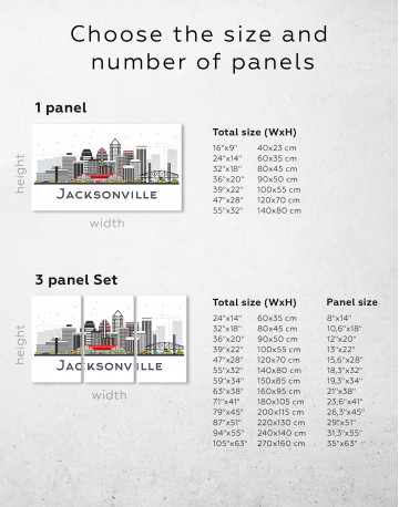 Jacksonville Abstract Skyline Canvas Wall Art - image 1