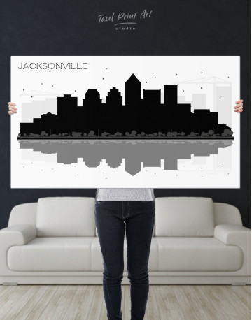 Jacksonville Abstract Skyline Canvas Wall Art - image 9