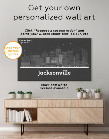 Jacksonville Abstract Skyline Canvas Wall Art - image 8