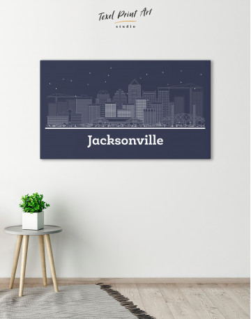 Jacksonville Abstract Skyline Canvas Wall Art - image 5