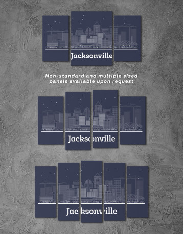 Jacksonville Abstract Skyline Canvas Wall Art - image 2