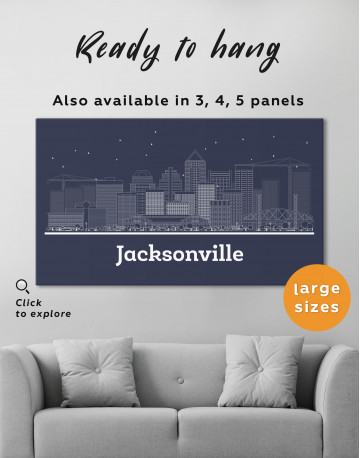 Jacksonville Abstract Skyline Canvas Wall Art - image 3
