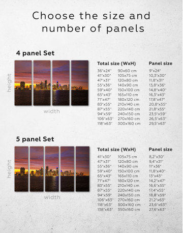 Miami Sunset Skyline Canvas Wall Art - image 9