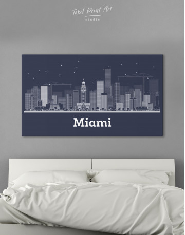 Miami Abstract Skyline Canvas Wall Art