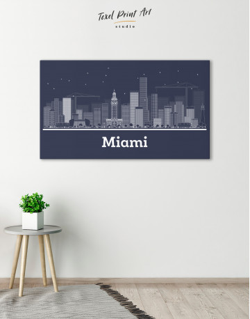 Miami Abstract Skyline Canvas Wall Art - image 5
