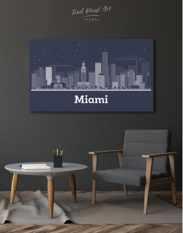 Miami Abstract Skyline Canvas Wall Art - image 3