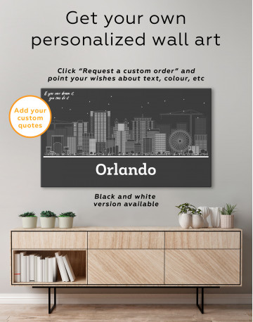 Orlando Abstract Skyline Canvas Wall Art - image 6
