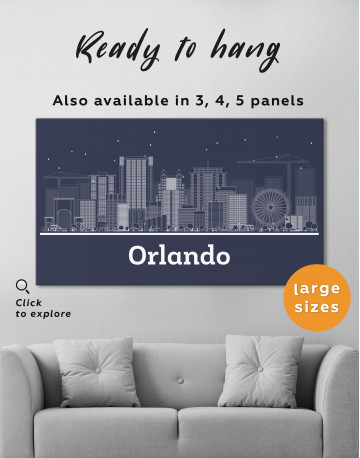 Orlando Abstract Skyline Canvas Wall Art - image 2