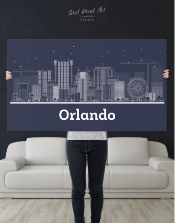 Orlando Abstract Skyline Canvas Wall Art - image 9