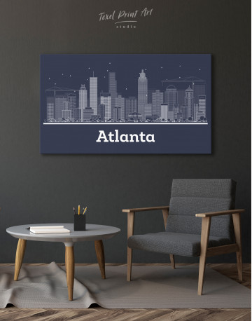 Atlanta Abstract Skyline Canvas Wall Art - image 3