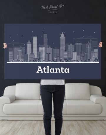 Atlanta Abstract Skyline Canvas Wall Art - image 9