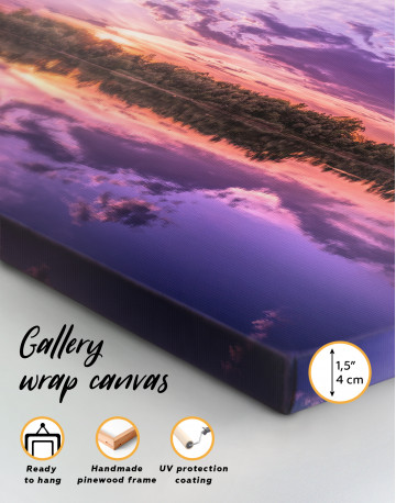 Purple Lake Sunset Canvas Wall Art - image 3