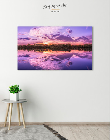 Purple Lake Sunset Canvas Wall Art - image 5
