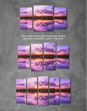 Purple Lake Sunset Canvas Wall Art - image 6