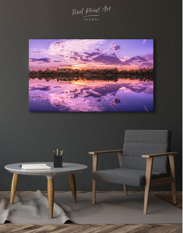 Purple Lake Sunset Canvas Wall Art - image 8
