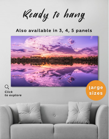 Purple Lake Sunset Canvas Wall Art - image 7