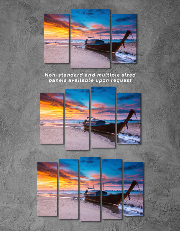 Sunset at the Beach with Twilight Lanscape Canvas Wall Art - image 5