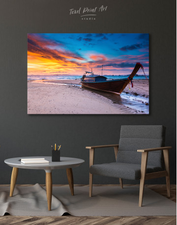 Sunset at the Beach with Twilight Lanscape Canvas Wall Art - image 7