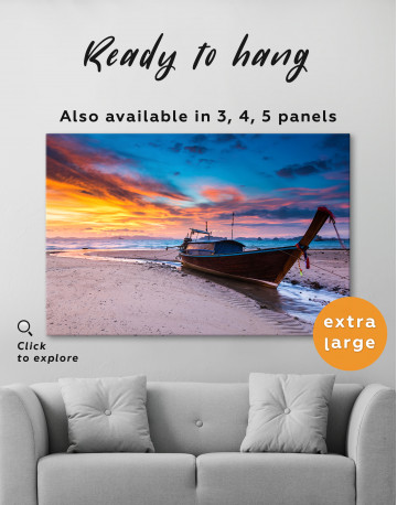 Sunset at the Beach with Twilight Lanscape Canvas Wall Art - image 6