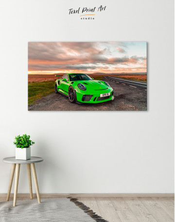 Green Porsche GT3 RS Canvas Wall Art - image 6