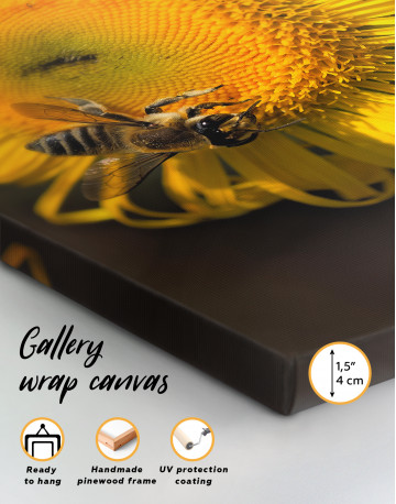 Bee on Sunflower Canvas Wall Art - image 9