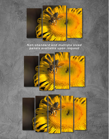 Bee on Sunflower Canvas Wall Art - image 4