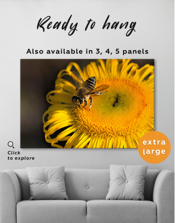 Bee on Sunflower Canvas Wall Art - image 7