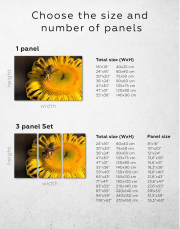 Bee on Sunflower Canvas Wall Art - image 8